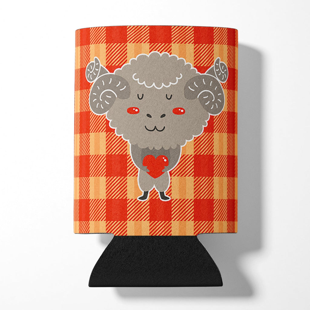 Ram with a Heart Can or Bottle Hugger Cooler Sleeve for Standard 12 oz Cans, Insulated Foam Beer & Soda Can Hugger Reusable