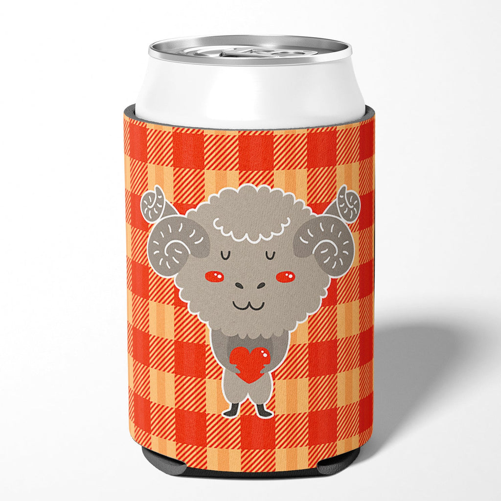 Ram with a Heart Can or Bottle Hugger Cooler Sleeve for Standard 12 oz Cans, Insulated Foam Beer & Soda Can Hugger Reusable