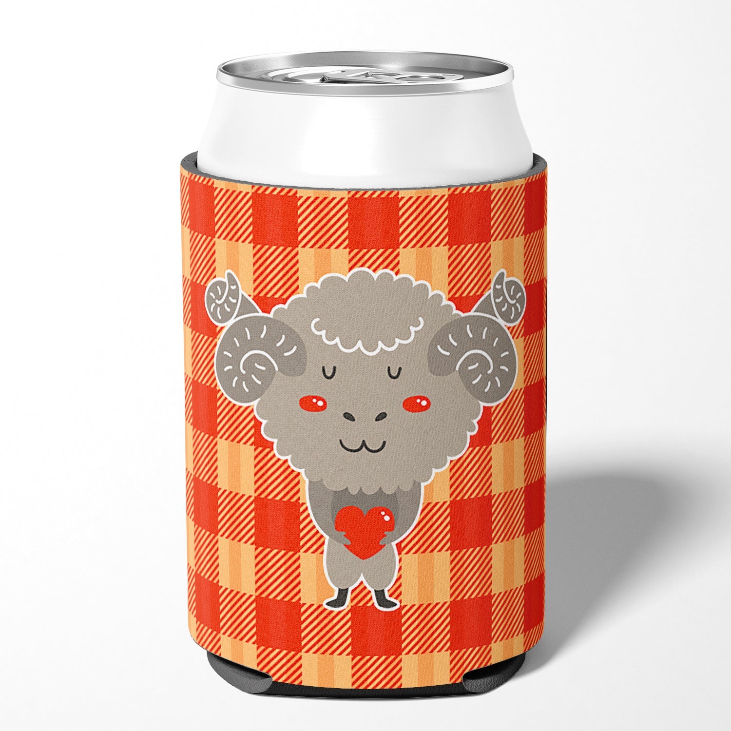 Ram with a Heart Can or Bottle Hugger Cooler Sleeve for Standard 12 oz Cans, Insulated Foam Beer & Soda Can Hugger Reusable