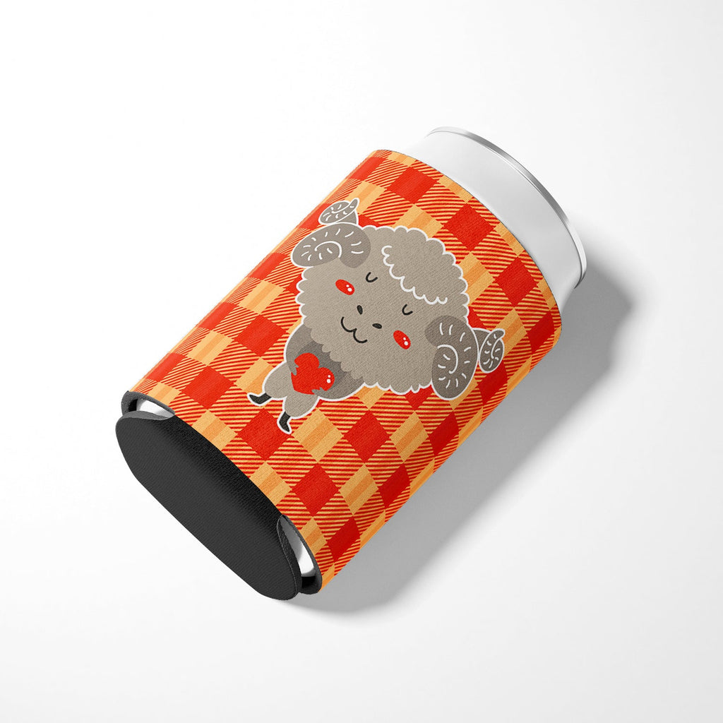 Ram with a Heart Can or Bottle Hugger Cooler Sleeve for Standard 12 oz Cans, Insulated Foam Beer & Soda Can Hugger Reusable