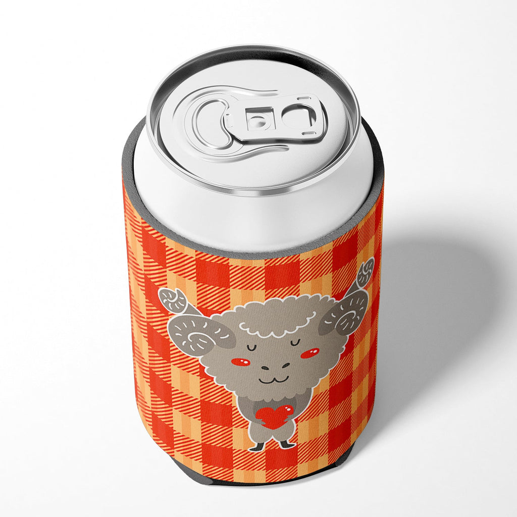 Ram with a Heart Can or Bottle Hugger Cooler Sleeve for Standard 12 oz Cans, Insulated Foam Beer & Soda Can Hugger Reusable