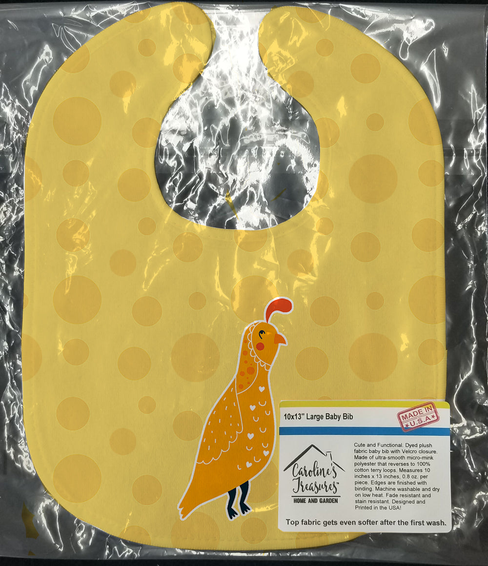 Partridge in Polkadots Baby Bib Easy-Clean Baby Bib Baby Feeding Accessory Baby Mealtime Essential, 10 x 13, Multicolor