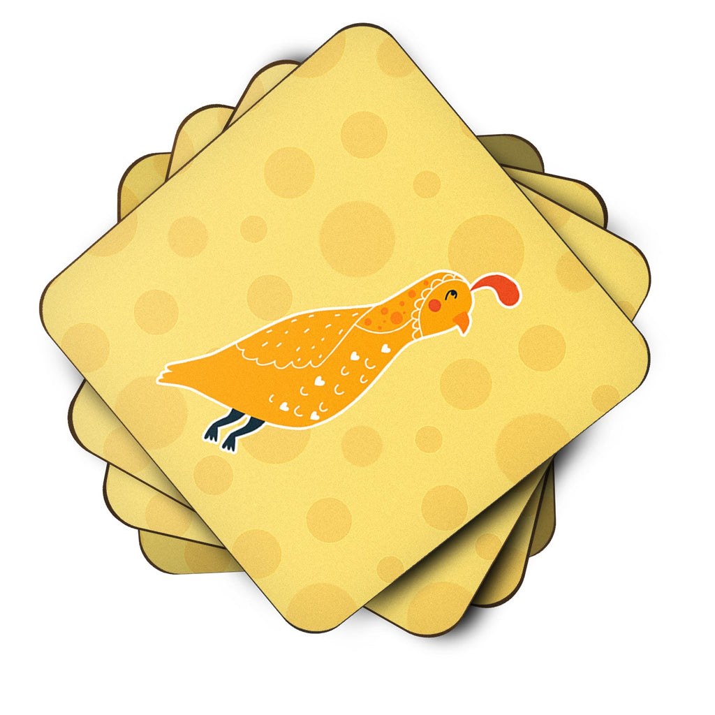 Partridge in Polkadots Foam Coasters Set of 4 Cup Coasters for Indoor Outdoor, Tabletop Protection, Anti Slip, Mouse pad Material