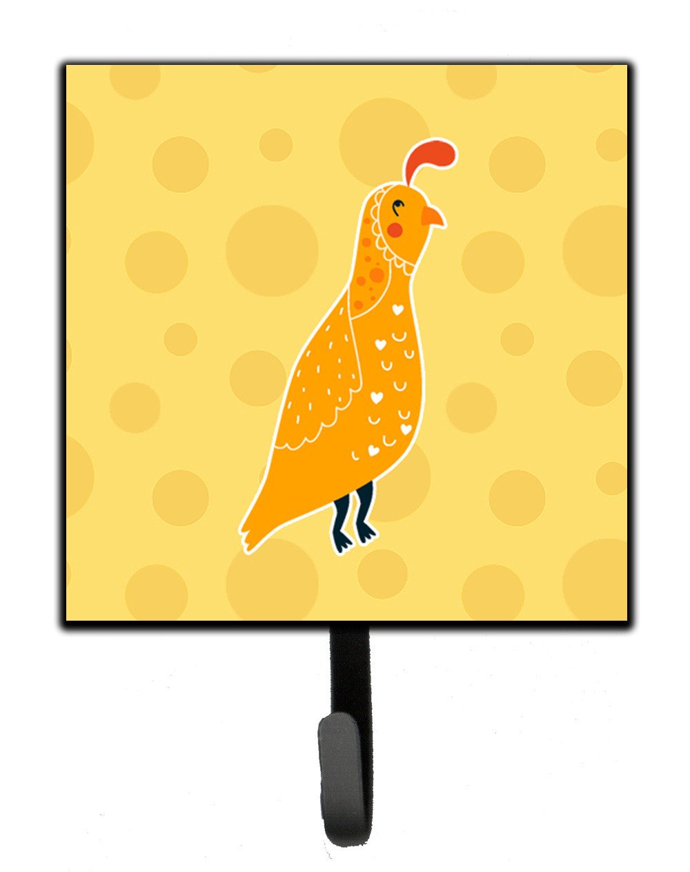 Partridge in Polkadots Leash or Key Holder Wall Hooks, Key Hooks Holder, Coat Rack Wall Mount, Coat Hooks, Hooks for Hanging Keys, Towels, Aprons, Leashes