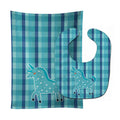 Unicorn in Plaid Baby Bib & Burp Cloth Easy-Clean Baby Bib Baby Feeding Accessory Baby Mealtime Essential