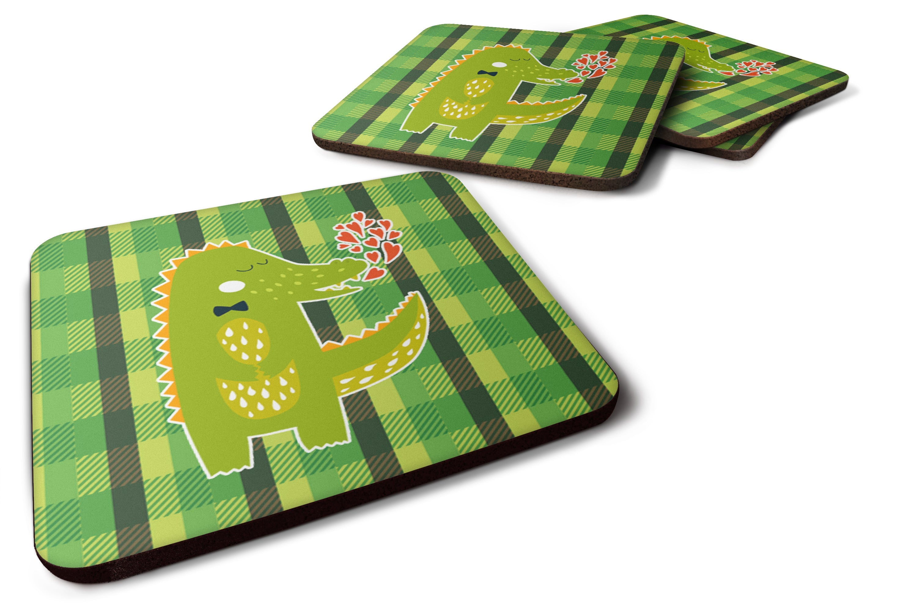 Alligator Love Foam Coasters Set of 4 Cup Coasters for Indoor Outdoor, Tabletop Protection, Anti Slip, Mouse pad Material