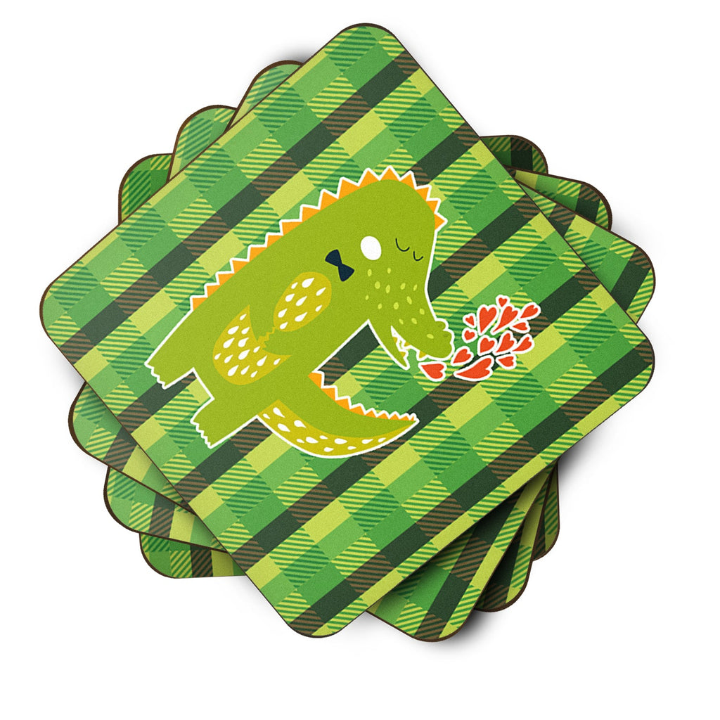 Alligator Love Foam Coasters Set of 4 Cup Coasters for Indoor Outdoor, Tabletop Protection, Anti Slip, Mouse pad Material