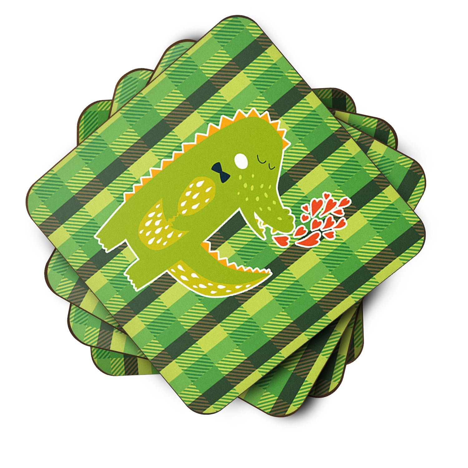 Alligator Love Foam Coasters Set of 4 Cup Coasters for Indoor Outdoor, Tabletop Protection, Anti Slip, Mouse pad Material