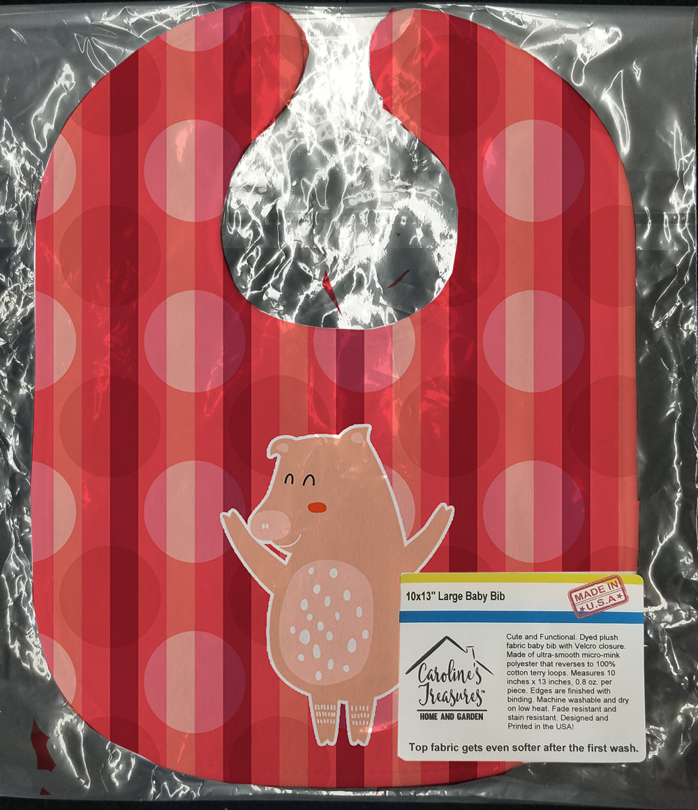 Dancing Pig Baby Bib Easy-Clean Baby Bib Baby Feeding Accessory Baby Mealtime Essential, 10 x 13, Multicolor