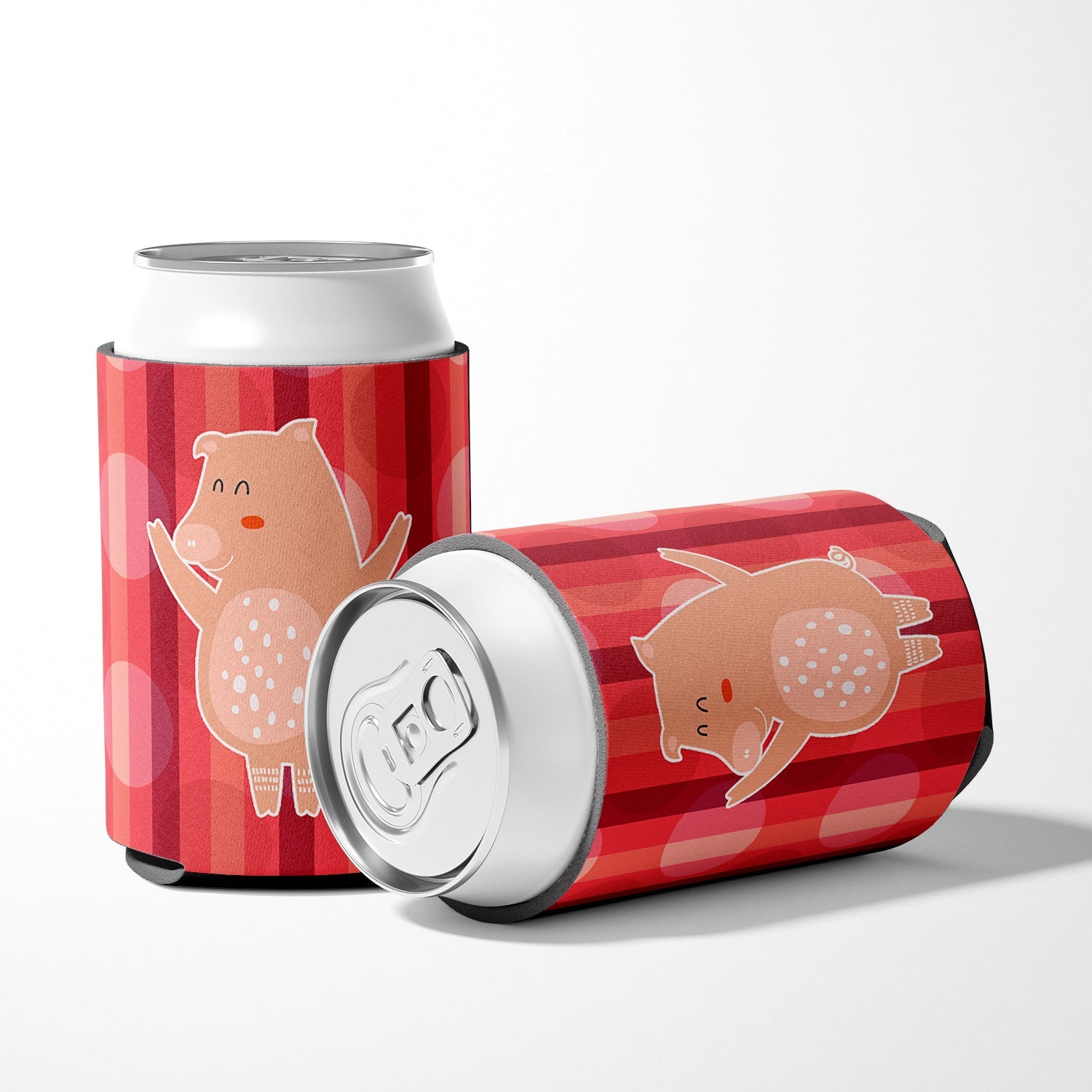 Dancing Pig Can or Bottle Hugger Cooler Sleeve for Standard 12 oz Cans, Insulated Foam Beer & Soda Can Hugger Reusable