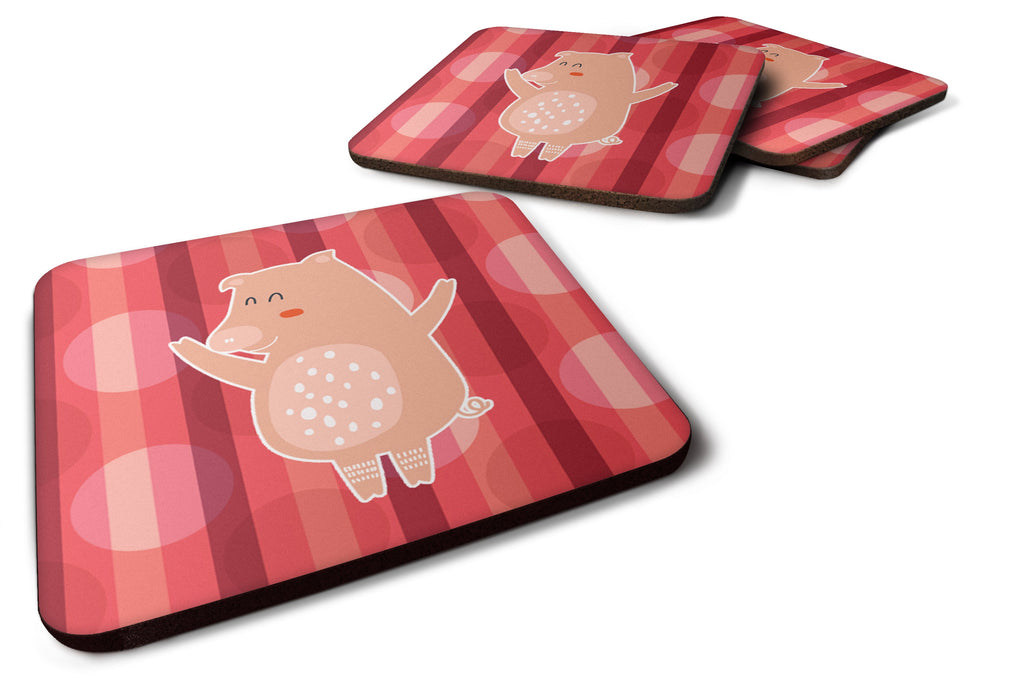 Dancing Pig Foam Coasters Set of 4 Cup Coasters for Indoor Outdoor, Tabletop Protection, Anti Slip, Mouse pad Material