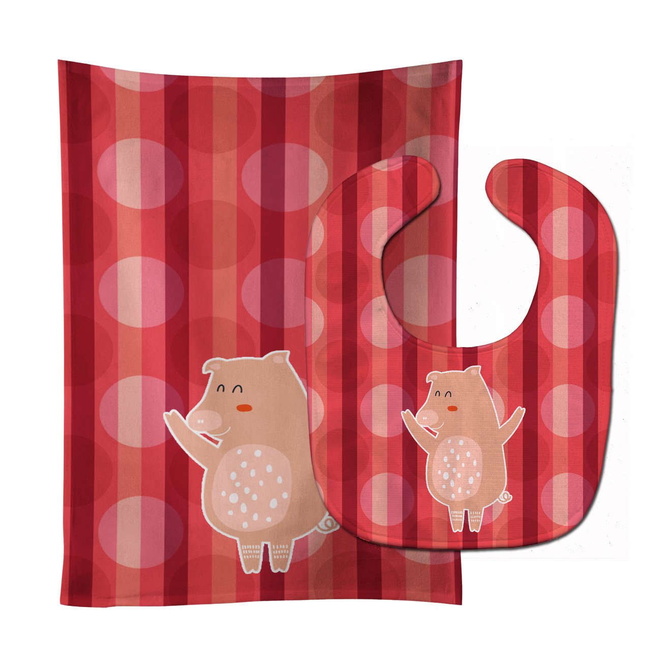 Dancing Pig Baby Bib & Burp Cloth Easy-Clean Baby Bib Baby Feeding Accessory Baby Mealtime Essential