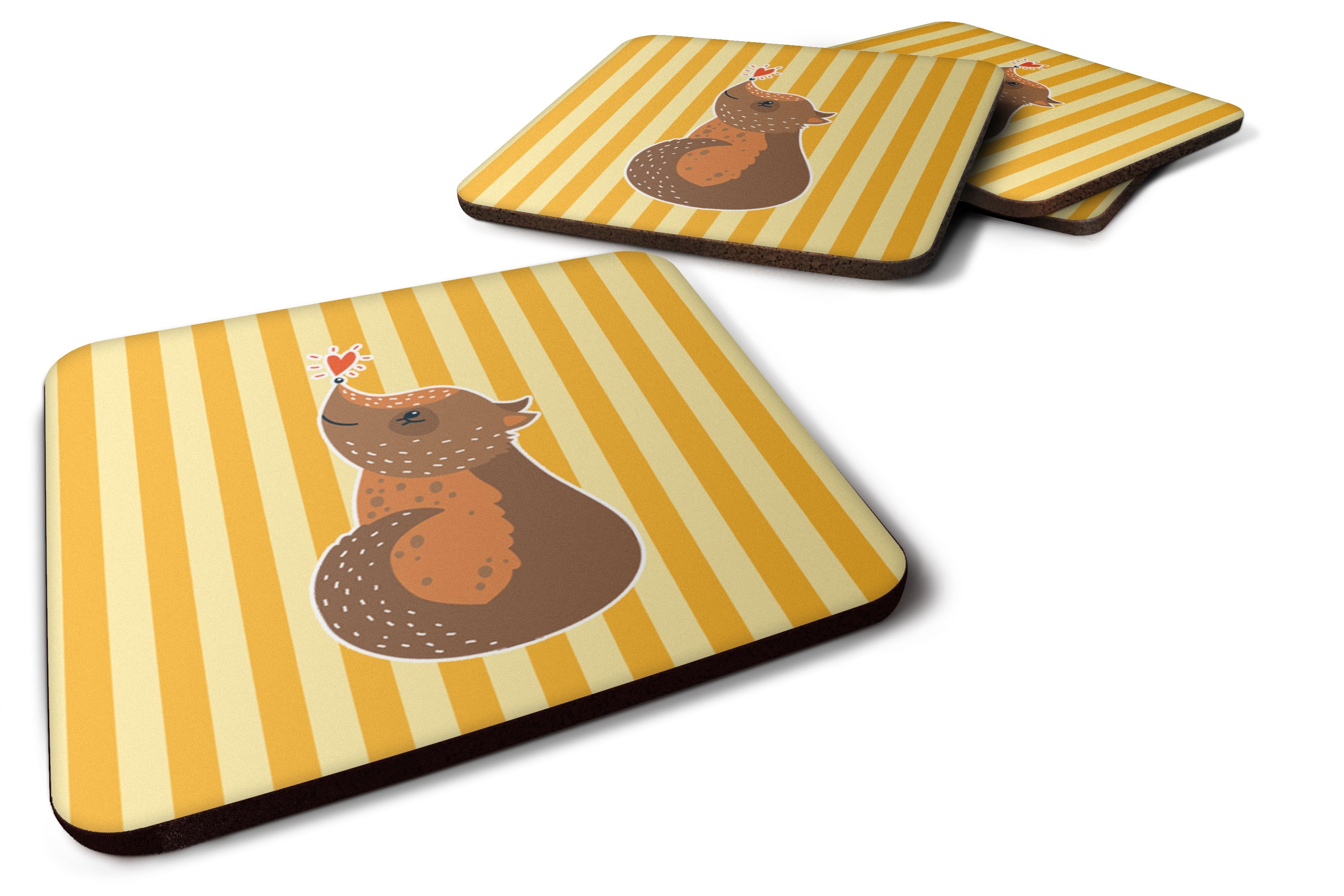 Opossum Love Foam Coasters Set of 4 Cup Coasters for Indoor Outdoor, Tabletop Protection, Anti Slip, Mouse pad Material