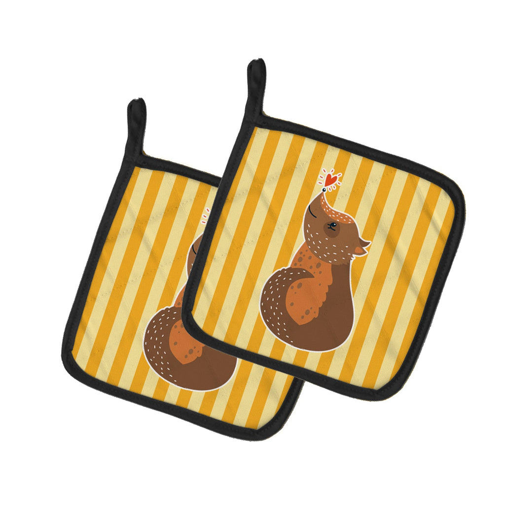 Opossum Love Pot Holder Set of 2 Heat Resistant Quilted Hot Pads 7.5 x 7.5 Inch, Insulated Kitchen Trivets for Cooking & Baking