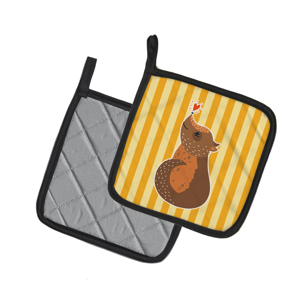 Opossum Love Pot Holder Set of 2 Heat Resistant Quilted Hot Pads 7.5 x 7.5 Inch, Insulated Kitchen Trivets for Cooking & Baking
