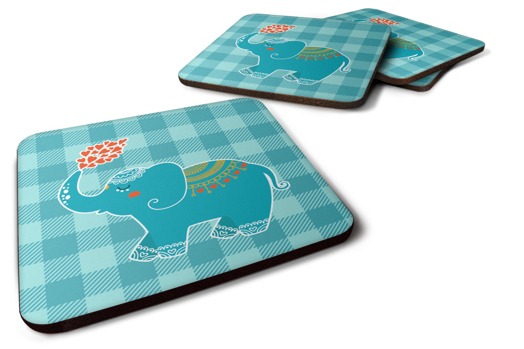Elephant Love Foam Coasters Set of 4 Cup Coasters for Indoor Outdoor, Tabletop Protection, Anti Slip, Mouse pad Material