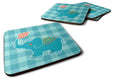 Elephant Love Foam Coasters Set of 4 Cup Coasters for Indoor Outdoor, Tabletop Protection, Anti Slip, Mouse pad Material