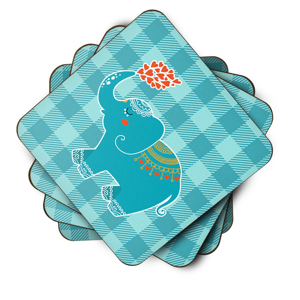 Elephant Love Foam Coasters Set of 4 Cup Coasters for Indoor Outdoor, Tabletop Protection, Anti Slip, Mouse pad Material
