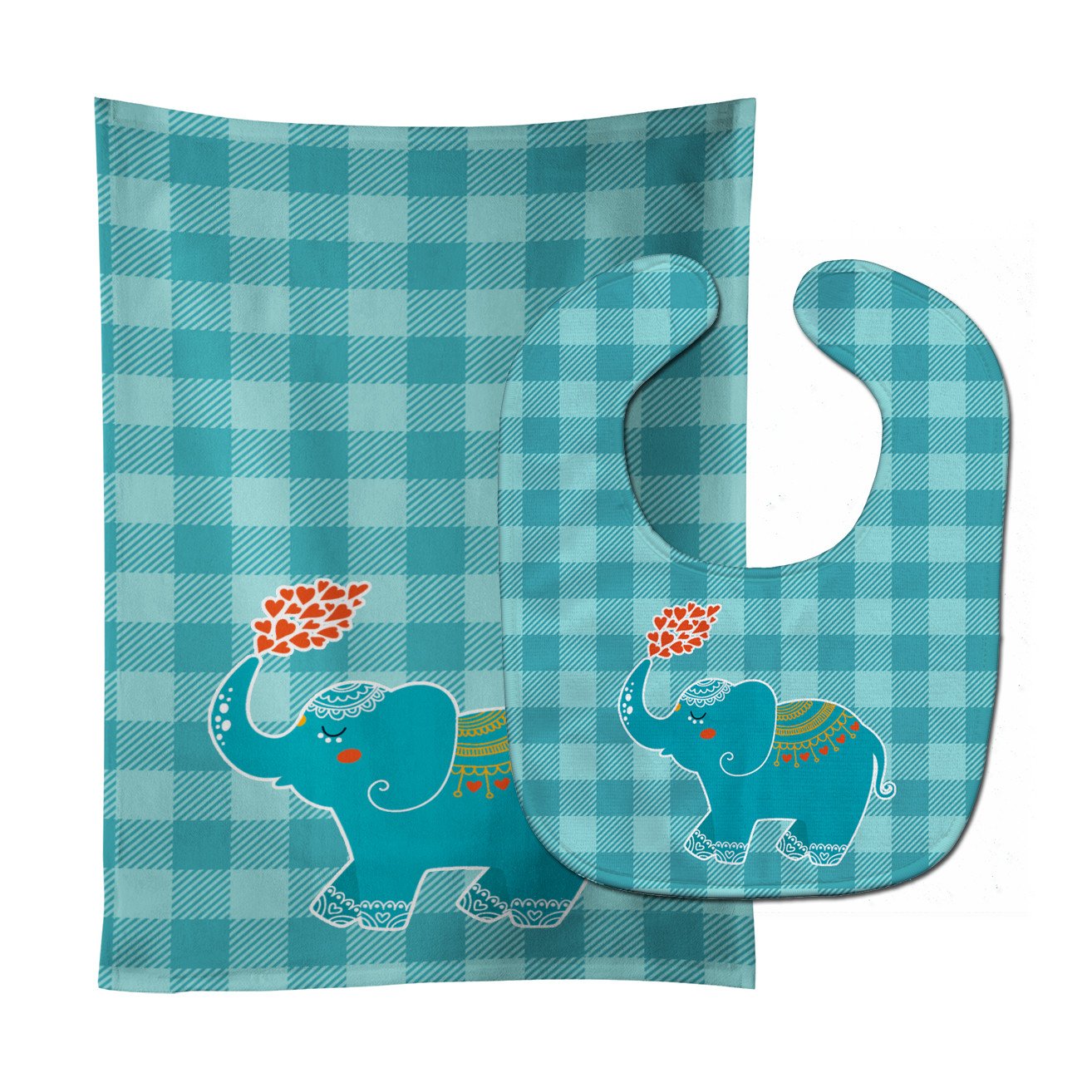 Elephant Love Baby Bib & Burp Cloth Easy-Clean Baby Bib Baby Feeding Accessory Baby Mealtime Essential