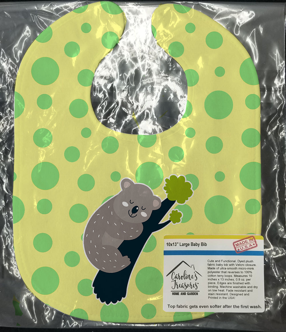 Koala Naptime Baby Bib Easy-Clean Baby Bib Baby Feeding Accessory Baby Mealtime Essential, 10 x 13, Multicolor