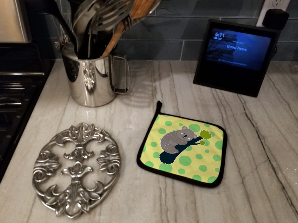 Koala Naptime Pot Holder Set of 2 Heat Resistant Quilted Hot Pads 7.5 x 7.5 Inch, Insulated Kitchen Trivets for Cooking & Baking