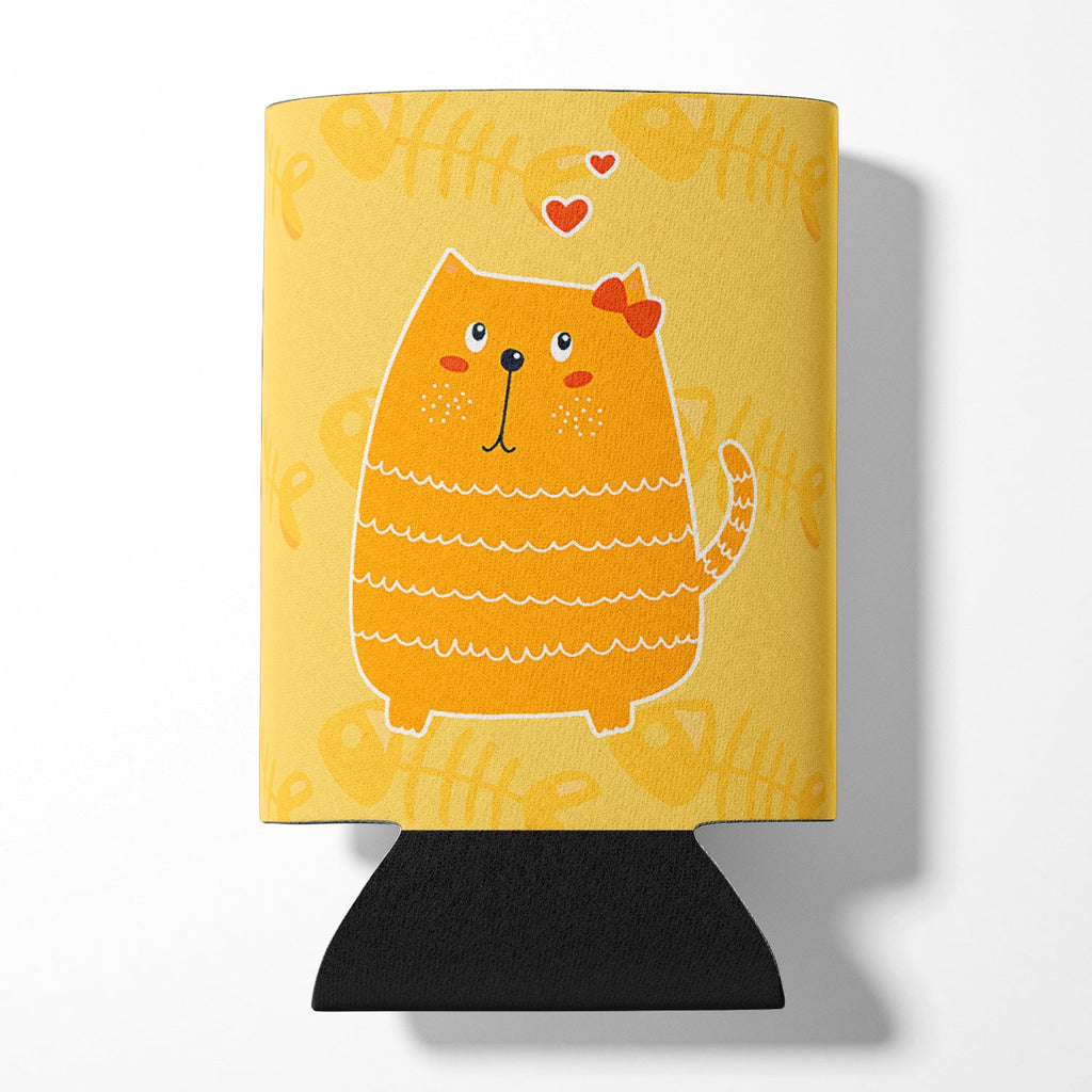 Fat Cat Love Can or Bottle Hugger Cooler Sleeve for Standard 12 oz Cans, Insulated Foam Beer & Soda Can Hugger Reusable