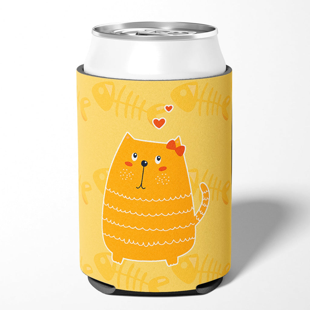 Fat Cat Love Can or Bottle Hugger Cooler Sleeve for Standard 12 oz Cans, Insulated Foam Beer & Soda Can Hugger Reusable