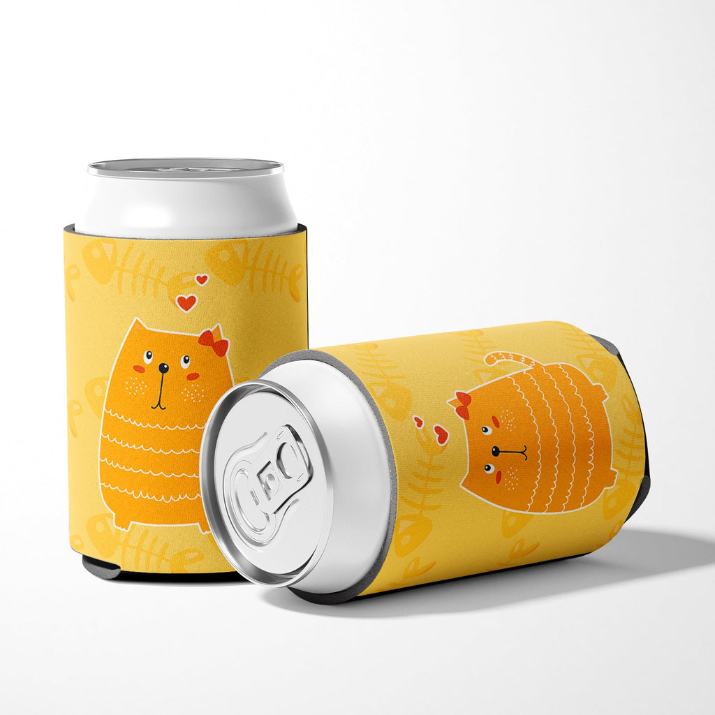Fat Cat Love Can or Bottle Hugger Cooler Sleeve for Standard 12 oz Cans, Insulated Foam Beer & Soda Can Hugger Reusable