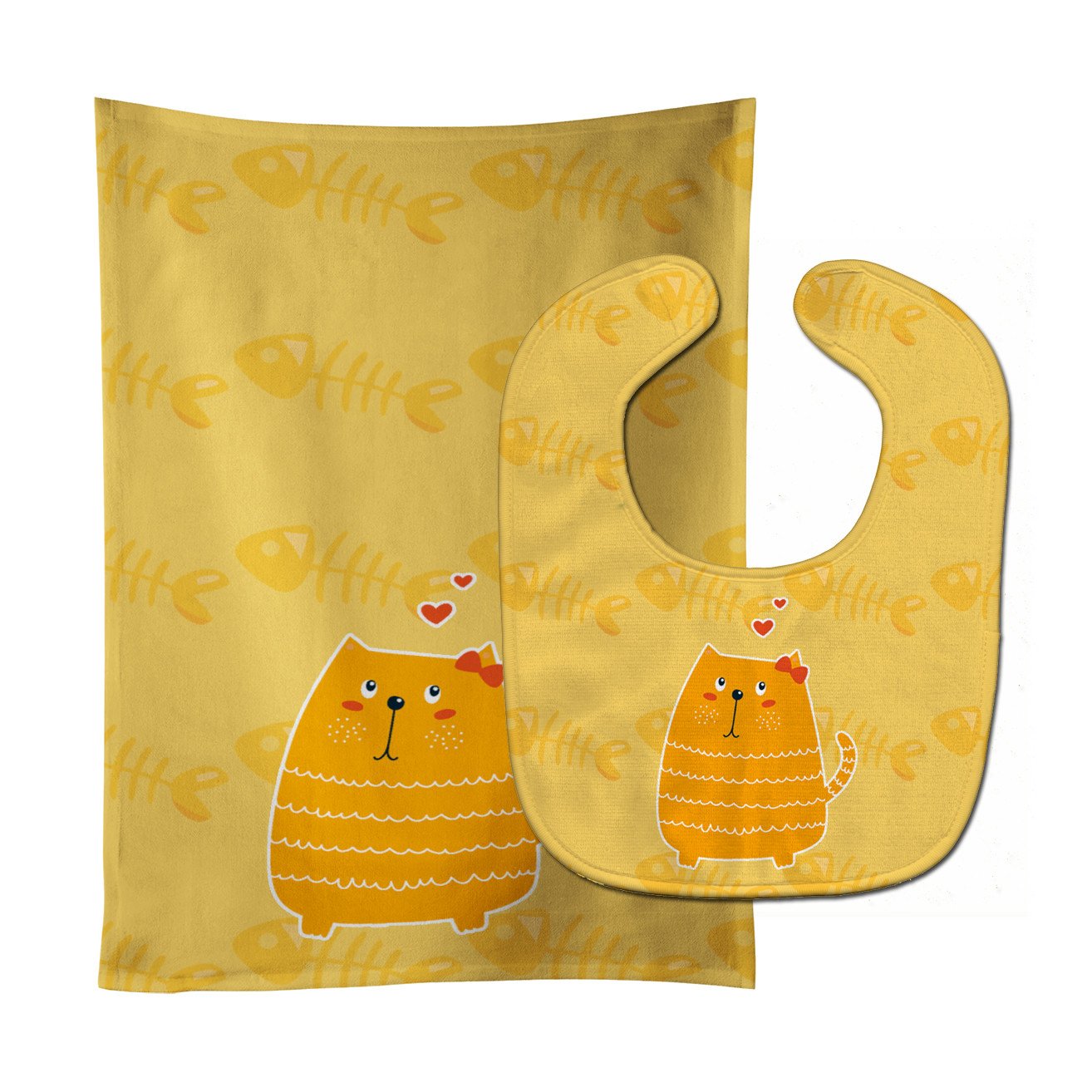 Fat Cat Love Baby Bib & Burp Cloth Easy-Clean Baby Bib Baby Feeding Accessory Baby Mealtime Essential