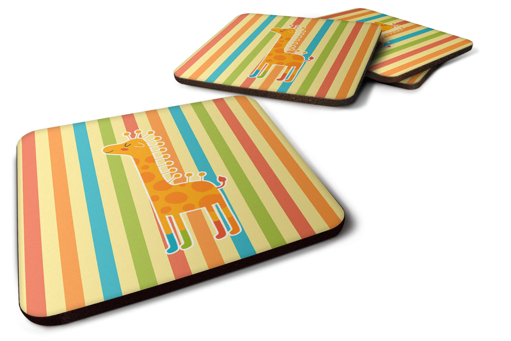 Giraffe in Socks Foam Coasters Set of 4 Cup Coasters for Indoor Outdoor, Tabletop Protection, Anti Slip, Mouse pad Material