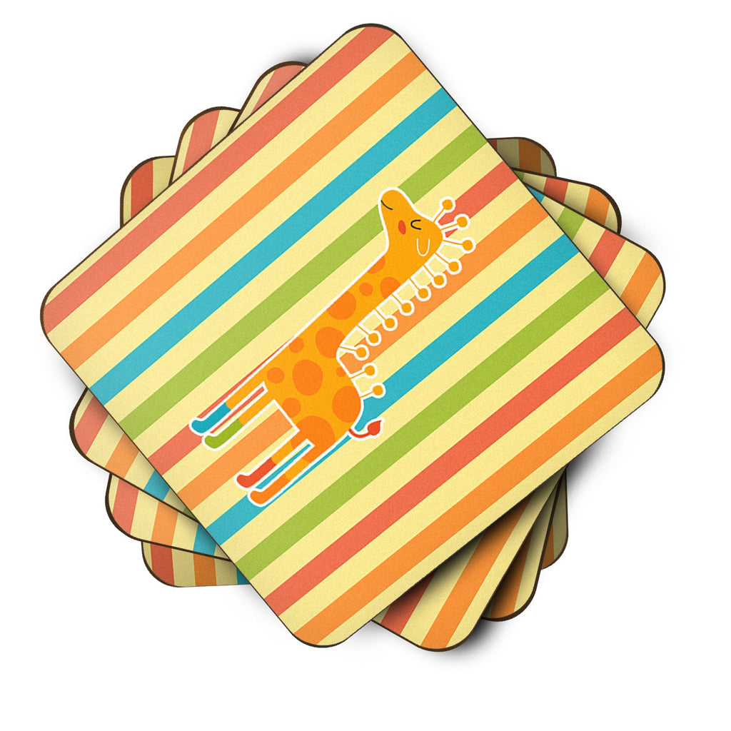Giraffe in Socks Foam Coasters Set of 4 Cup Coasters for Indoor Outdoor, Tabletop Protection, Anti Slip, Mouse pad Material