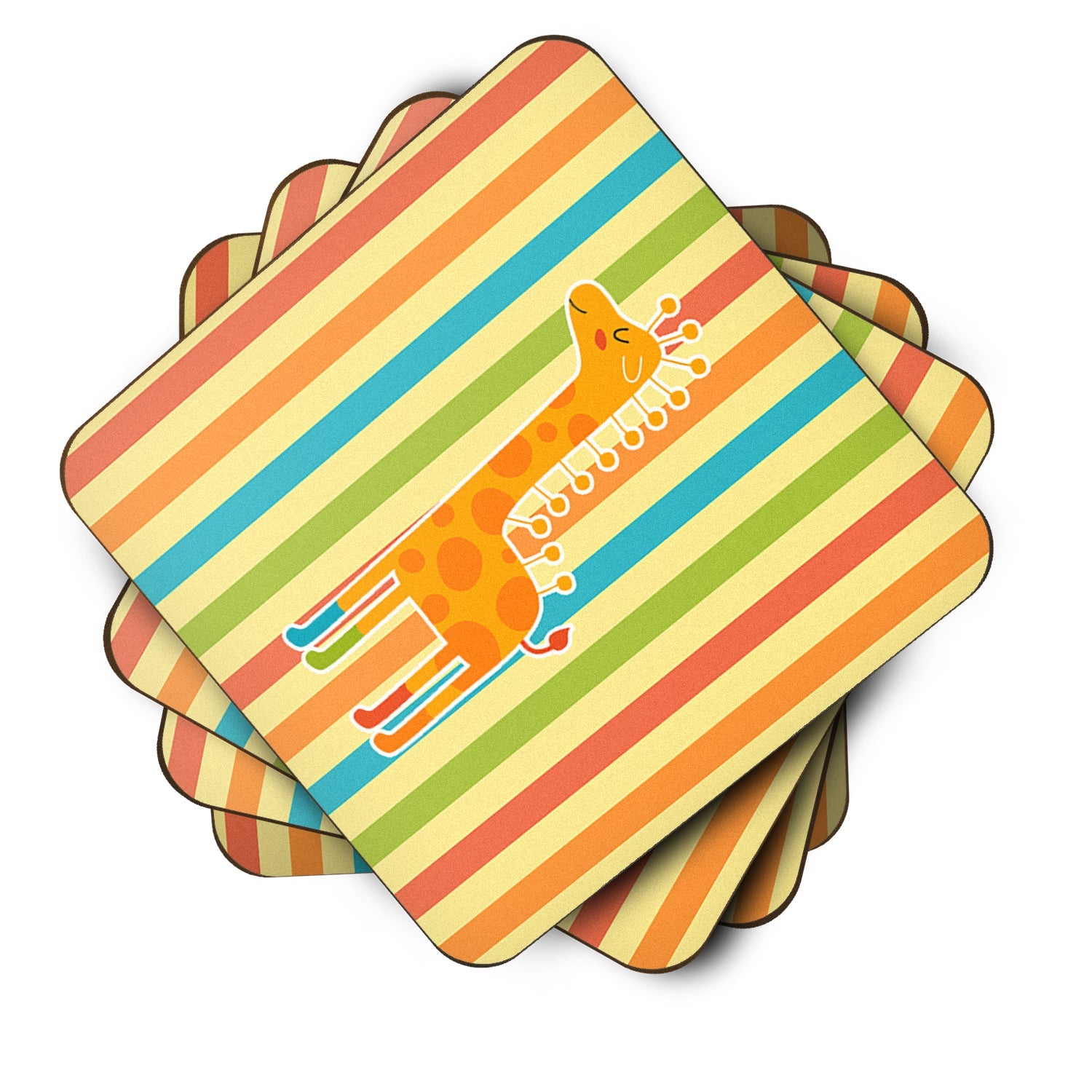 Giraffe in Socks Foam Coasters Set of 4 Cup Coasters for Indoor Outdoor, Tabletop Protection, Anti Slip, Mouse pad Material