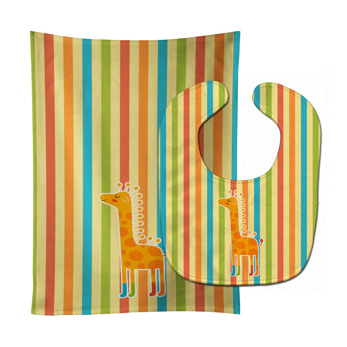 Giraffe in Socks Baby Bib & Burp Cloth Easy-Clean Baby Bib Baby Feeding Accessory Baby Mealtime Essential