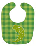 Lizard on Plaid Baby Bib Easy-Clean Baby Bib Baby Feeding Accessory Baby Mealtime Essential, 10 x 13, Multicolor