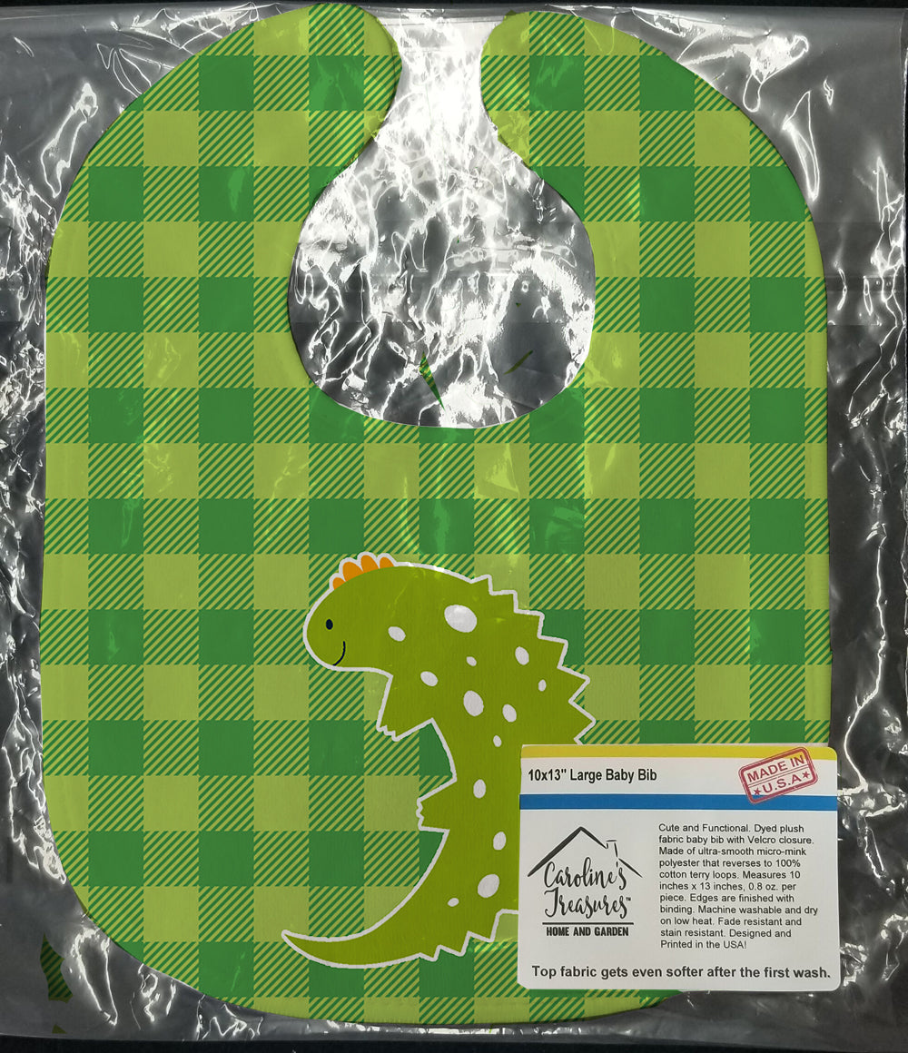Lizard on Plaid Baby Bib Easy-Clean Baby Bib Baby Feeding Accessory Baby Mealtime Essential, 10 x 13, Multicolor