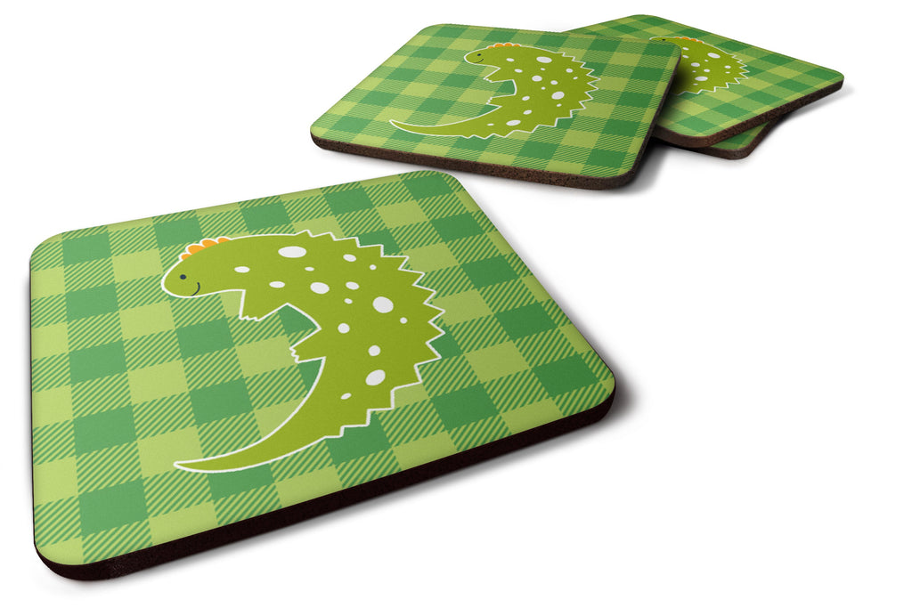 Lizard on Plaid Foam Coasters Set of 4 Cup Coasters for Indoor Outdoor, Tabletop Protection, Anti Slip, Mouse pad Material