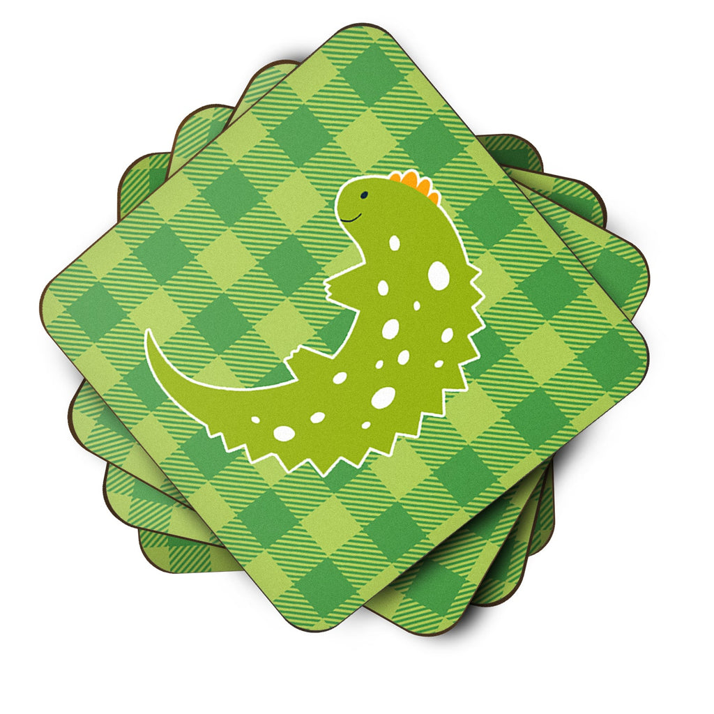 Lizard on Plaid Foam Coasters Set of 4 Cup Coasters for Indoor Outdoor, Tabletop Protection, Anti Slip, Mouse pad Material