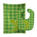Lizard on Plaid Baby Bib & Burp Cloth Easy-Clean Baby Bib Baby Feeding Accessory Baby Mealtime Essential