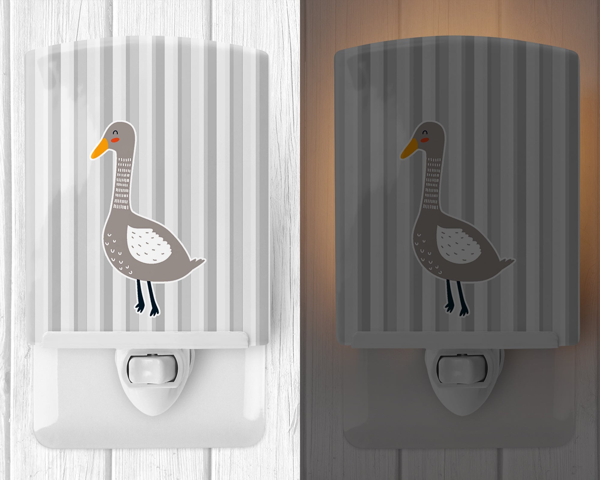 Grey Goose Ceramic Night Light Compact, UL-Certified, Ideal for Bedroom, Bathroom, Nursery, Hallway, Kitchen, 6x4x3, Multicolor