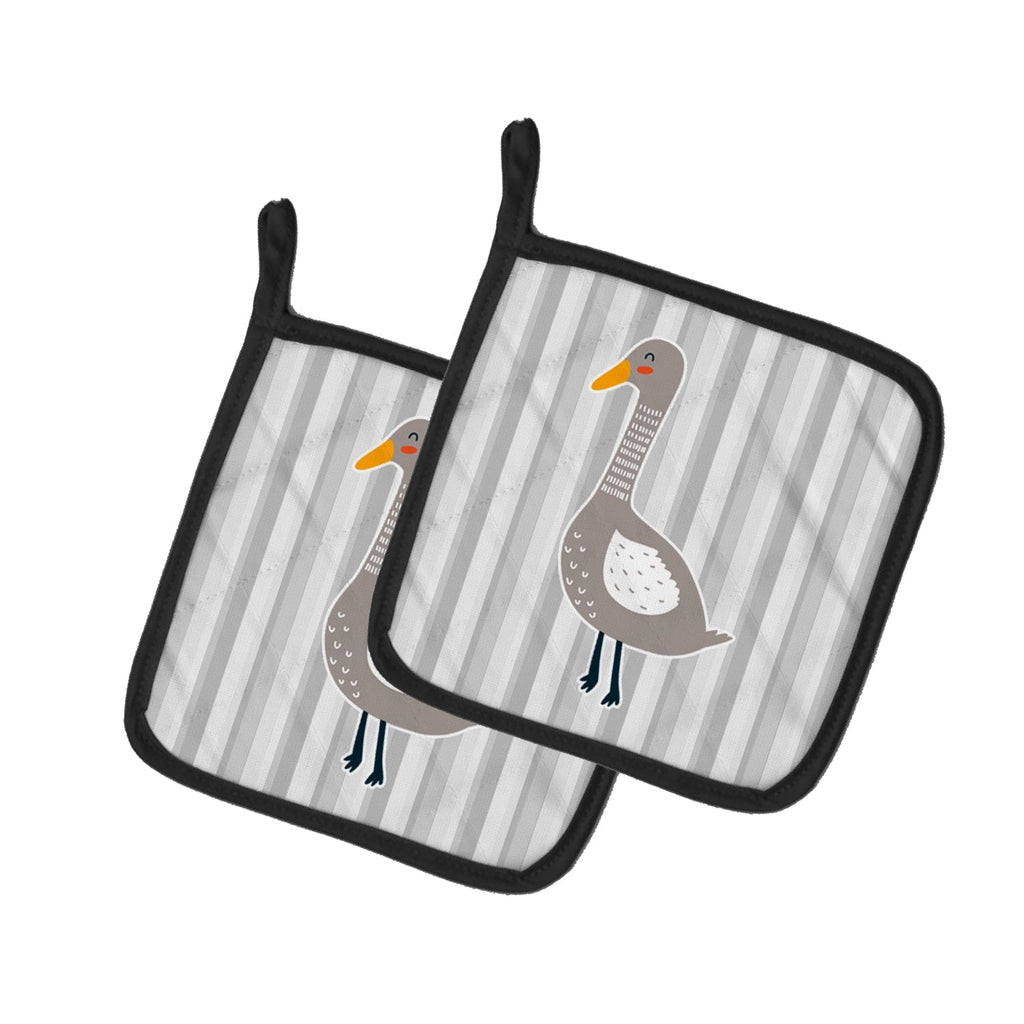 Grey Goose Pot Holder Set of 2 Heat Resistant Quilted Hot Pads 7.5 x 7.5 Inch, Insulated Kitchen Trivets for Cooking & Baking