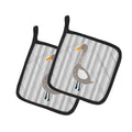 Grey Goose Pot Holder Set of 2 Heat Resistant Quilted Hot Pads 7.5 x 7.5 Inch, Insulated Kitchen Trivets for Cooking & Baking