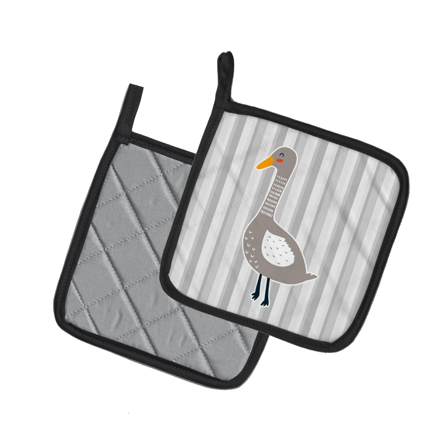 Grey Goose Pot Holder Set of 2 Heat Resistant Quilted Hot Pads 7.5 x 7.5 Inch, Insulated Kitchen Trivets for Cooking & Baking