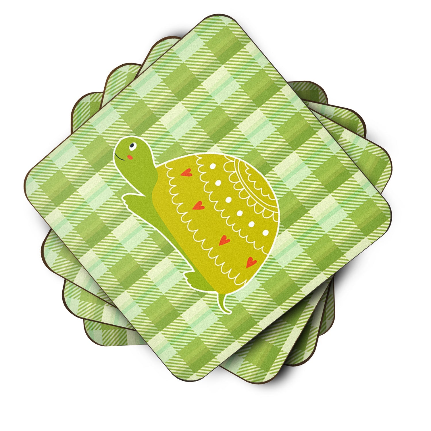 Turtle on the Move Foam Coasters Set of 4 Cup Coasters for Indoor Outdoor, Tabletop Protection, Anti Slip, Mouse pad Material