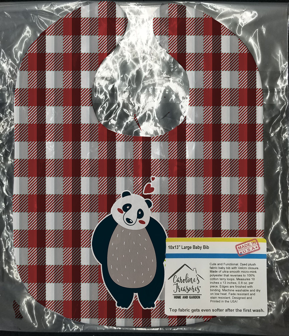 Panda Love Baby Bib Easy-Clean Baby Bib Baby Feeding Accessory Baby Mealtime Essential, 10 x 13, Multicolor