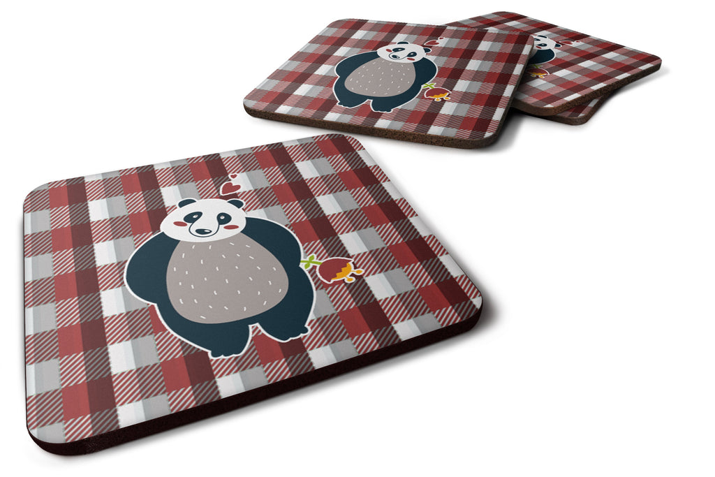 Panda Love Foam Coasters Set of 4 Cup Coasters for Indoor Outdoor, Tabletop Protection, Anti Slip, Mouse pad Material