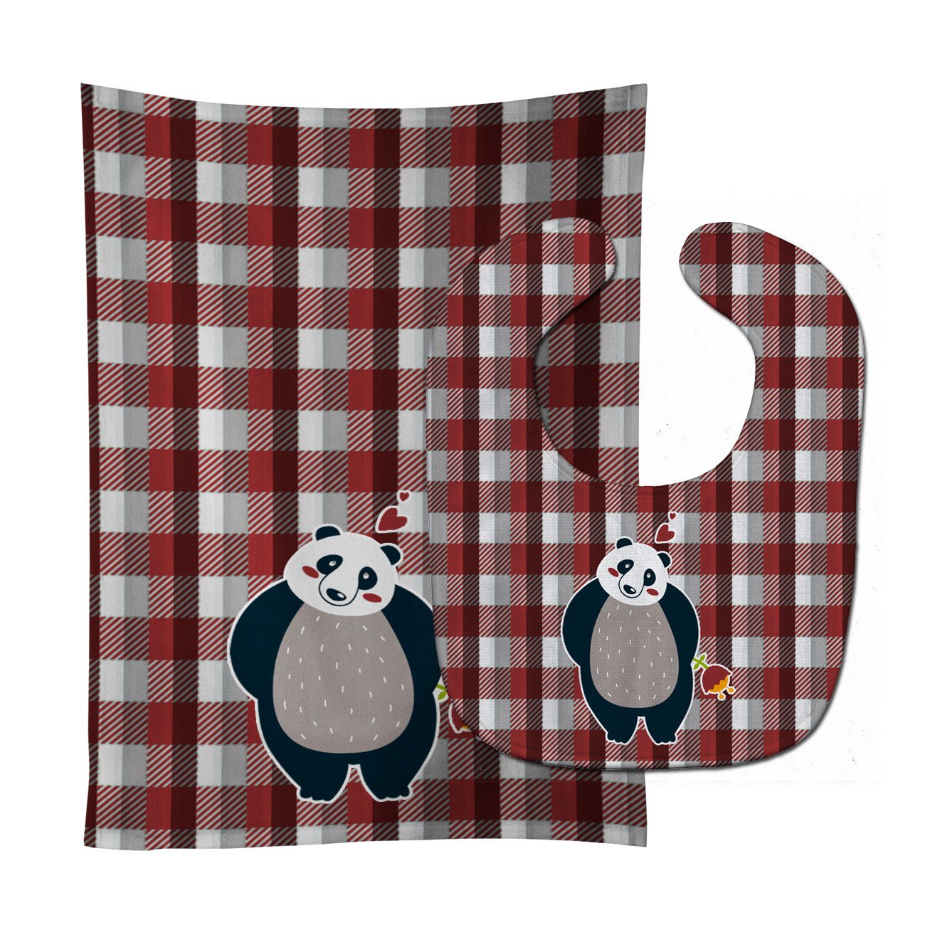 Panda Love Baby Bib & Burp Cloth Easy-Clean Baby Bib Baby Feeding Accessory Baby Mealtime Essential