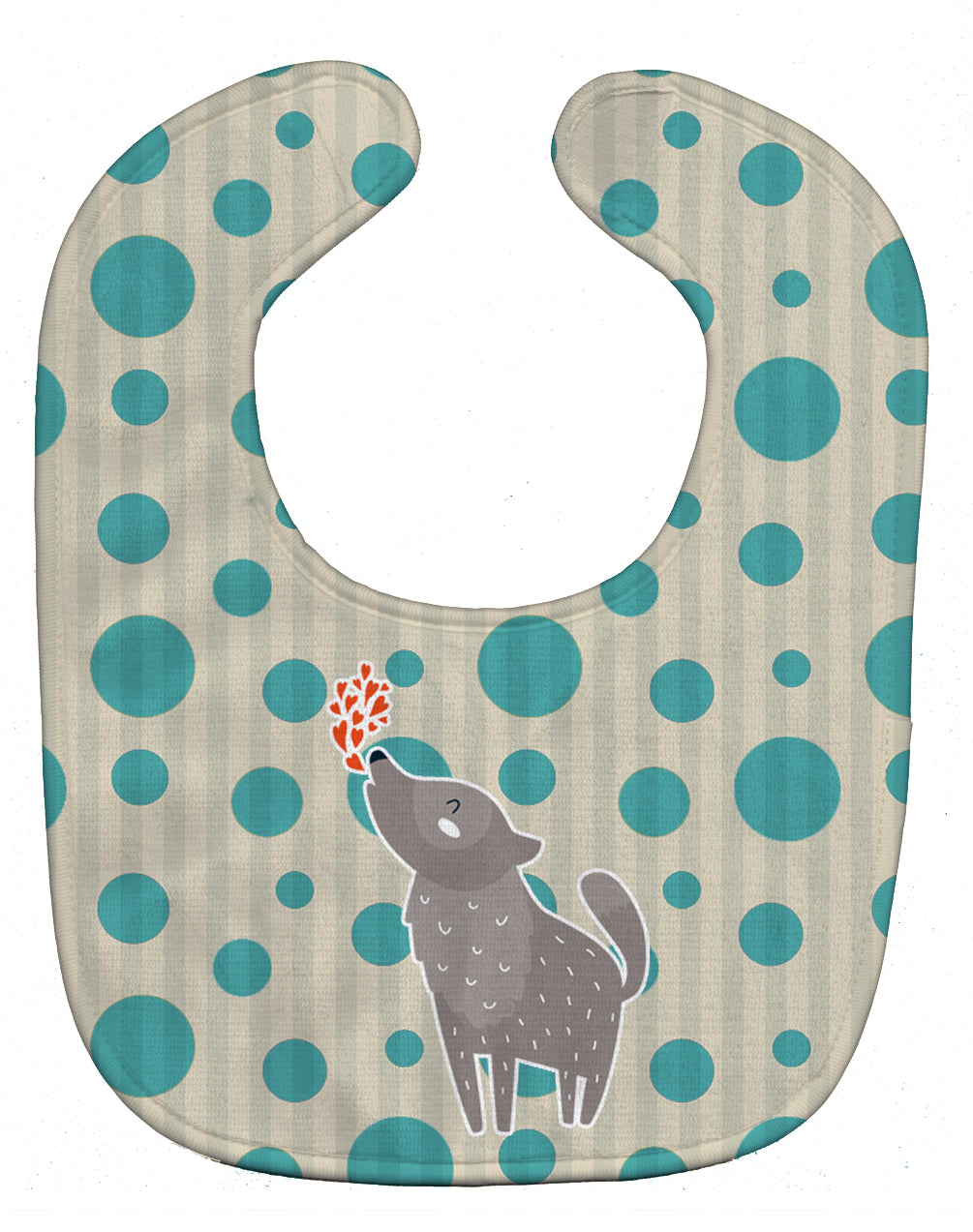 Wolf Love Baby Bib Easy-Clean Baby Bib Baby Feeding Accessory Baby Mealtime Essential, 10 x 13, Multicolor
