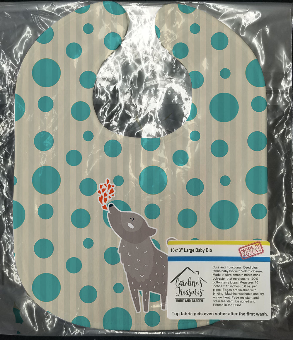 Wolf Love Baby Bib Easy-Clean Baby Bib Baby Feeding Accessory Baby Mealtime Essential, 10 x 13, Multicolor
