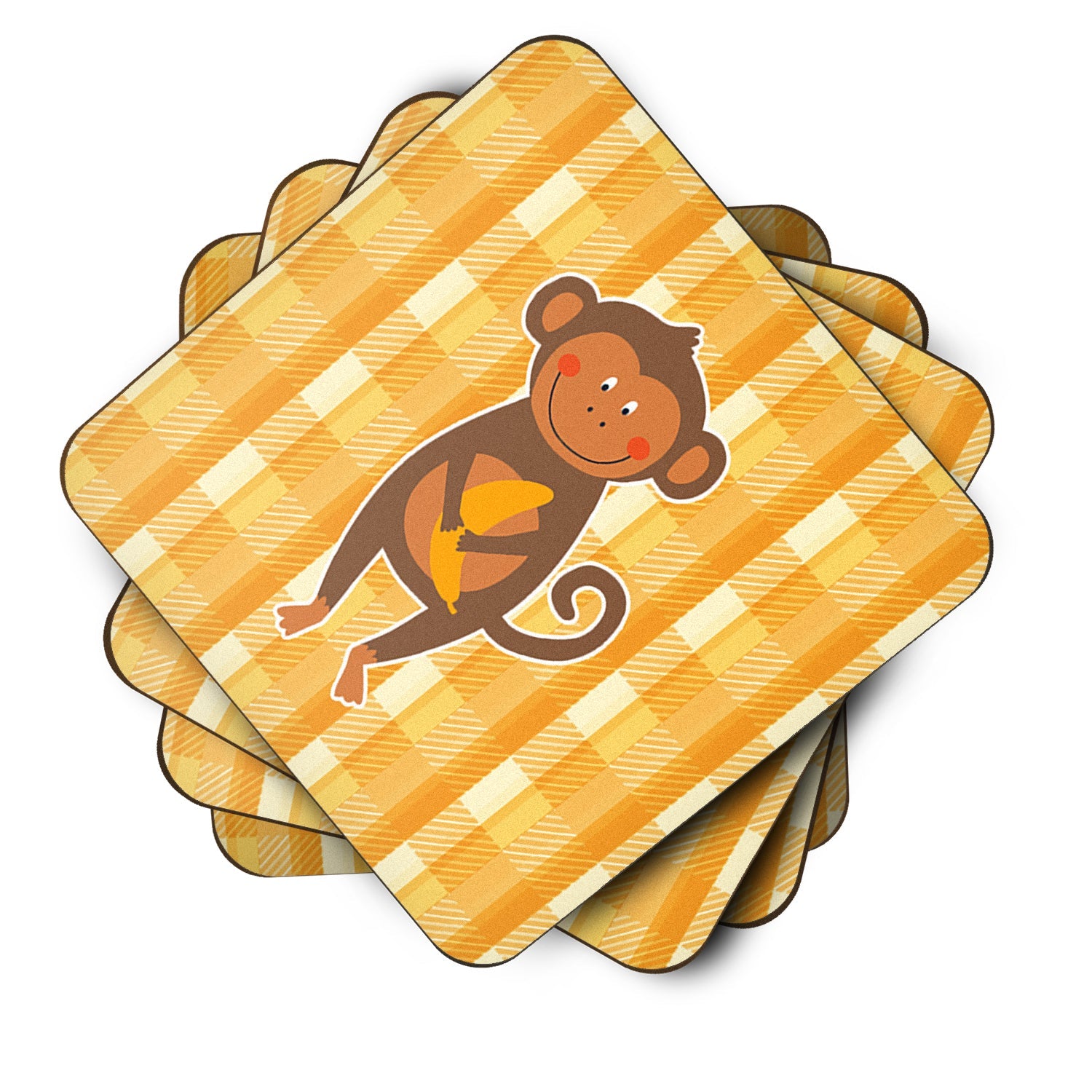 Monkey Business Foam Coasters Set of 4 Cup Coasters for Indoor Outdoor, Tabletop Protection, Anti Slip, Mouse pad Material