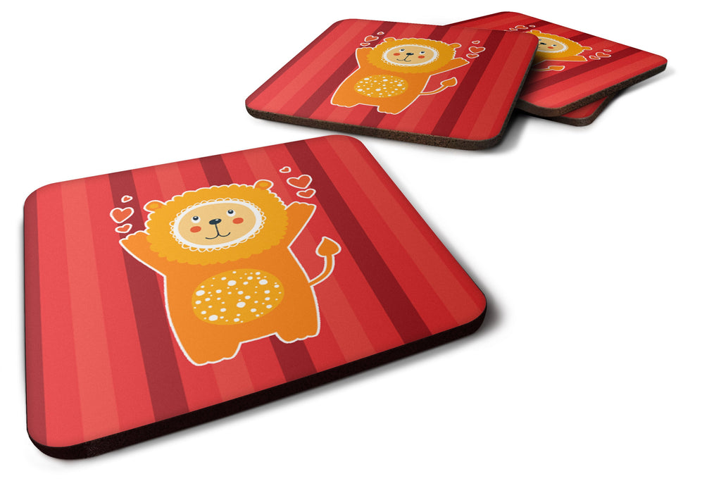 Lion Love Foam Coasters Set of 4 Cup Coasters for Indoor Outdoor, Tabletop Protection, Anti Slip, Mouse pad Material